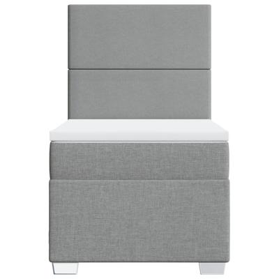 Boxspring met matras stof lichtgrijs 90x190 cm