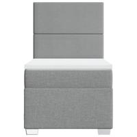 Boxspring met matras stof lichtgrijs 90x200 cm - thumbnail