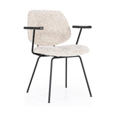 Eleonora Eetkamerstoel 'Jon' Met armleuning, kleur Beige