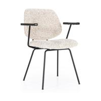 Eleonora Eetkamerstoel 'Jon' Met armleuning, kleur Beige - thumbnail