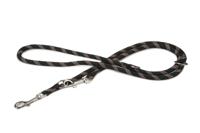 Hondenriem van rond nylon verstelbaar 200cm x 13mm zwart - thumbnail