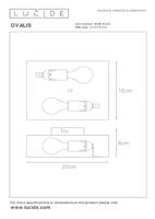 Lucide OVALIS - Wandlamp - 2xE14 - Mat Goud / Messing - thumbnail