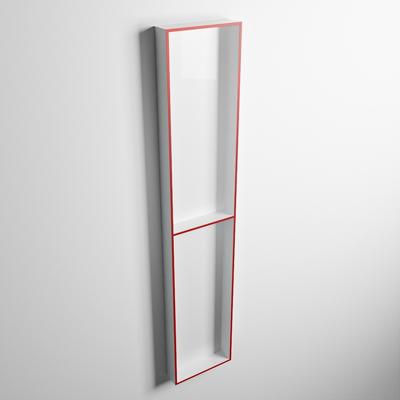 MONDIAZ EASY Nis 89,5x29,5cm in solid surface kleur Fire | Talc. 2 vakken geschikt voor in- of opbouw MONDIAZ EASY Nis 89,5x29,5cm in solid surface kleur Fire | Talc. 2 vakken geschikt voor in- of opbouw