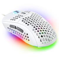 Pro M4: Ultra Light USB-bekabelde muis: resolutie 12800 dpi, 6 programmeerbare toetsen (Huano-schakelaars) versnelling 20 G, snelheid 60 IPS, frequentie 1000 Hz, ultralicht, 67,5 gram (wit) - thumbnail