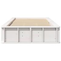 Bedframe met opslag Wit 210 x 118 x 30 cm Massief grenenhout - thumbnail