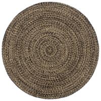 VidaXL Vloerkleed handgemaakt 180 cm jute zwart en bruin - thumbnail
