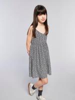 Kort jurkje met schouderbandjes met bloemenmotief JONEN grijs, bedrukt - thumbnail