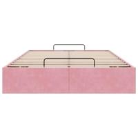 Ottoman bedframe zonder matras 120x200 cm fluweel roze - thumbnail