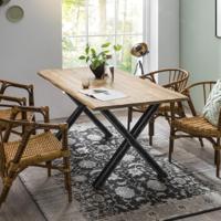 Artistiq Boomstam Eettafel 'Kyiesha' Mangohout, 160 x 85cm, kleur Naturel - thumbnail