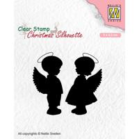 Nellie's Choice • christmas silhouettes clear stempel angelgirl and -boy (5x4,5cm) - thumbnail