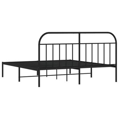 Bedframe met hoofdbord metaal zwart 183x213 cm