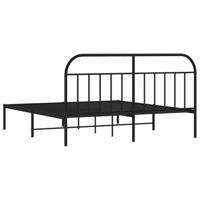 Bedframe met hoofdbord metaal zwart 183x213 cm - thumbnail