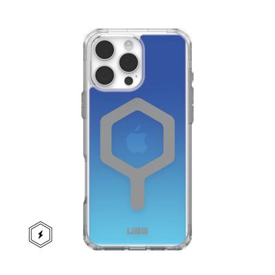 Urban Armor Gear Plyo Backcover Apple iPhone 16 Pro Max Blauw, Transparant Inductieve lading, MagSafe compatible, Stootbestendig
