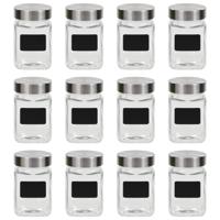 Opbergpotten met stickers 12 st 300 ml - thumbnail