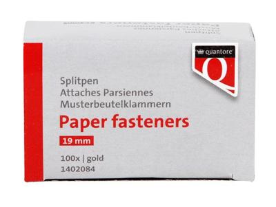 Splitpen quantore 19mm goud 100 stuks Splitpen quantore 19mm goud 100 stuks