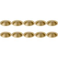 Spot Armatuur 10 Pack - Pragmi Pollon Pro - GU10 Inbouwspot - Rond - Goud - Aluminium - Verdiept - Ø82mm - thumbnail