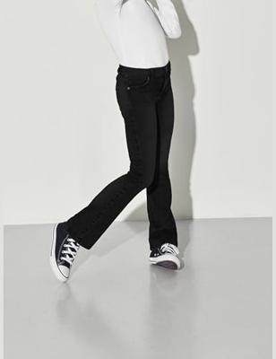 Kids ONLY winter jeansbroek meisjes - zwart - KogRoyal - flared fit