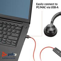 Hoofdtelefoon met Hoofdband Poly BW3320 USB-A Zwart - thumbnail