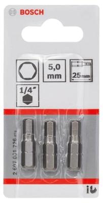 Bosch Accessories Inbus-bit 5 mm Extra hard C 6.3 3 stuk(s)