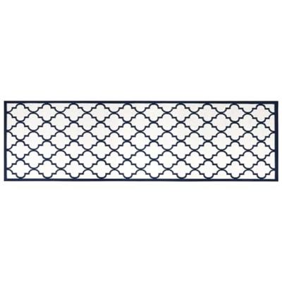 VidaXL Buitenkleed omkeerbaar 80x250 cm marineblauw en wit