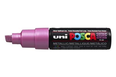 Uni Posca verfmarker 8k metallic roze - beitelpunt 8mm Uni Posca verfmarker 8k metallic roze - beitelpunt 8mm