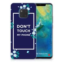 Huawei Mate 20 Pro Silicone-hoesje Flowers Blue DTMP - thumbnail