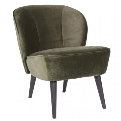 WOOOD Fauteuil 'Sara' Velvet, kleur Groen
