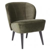 WOOOD Fauteuil 'Sara' Velvet, kleur Groen - thumbnail