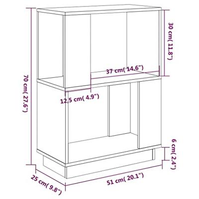 Boekenkast/kamerscherm 51x25x70 cm massief grenenhout wit
