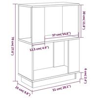 Boekenkast/kamerscherm 51x25x70 cm massief grenenhout wit - thumbnail