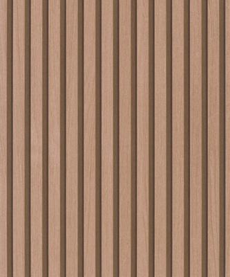 Marburg Travertino Behang met houten latjes - 33397