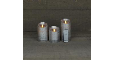 LED Kaarsen Wax Zilver 3st