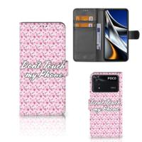 Xiaomi Poco X4 Pro 5G Portemonnee Hoesje Flowers Pink DTMP - thumbnail