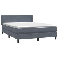 Boxspring met matras fluweel donkergrijs 140x220 cm - thumbnail