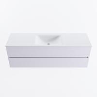 MONDIAZ VICA 150cm badmeubel onderkast Cale 2 lades. Wastafel CLOUD midden zonder kraangat, kleur Talc. - thumbnail