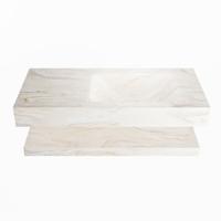 MONDIAZ ALAN-DLUX 100cm planchet Ostra. Vrijhangende wastafel CLOUD rechts 1 kraangat, kleur Ostra. - thumbnail
