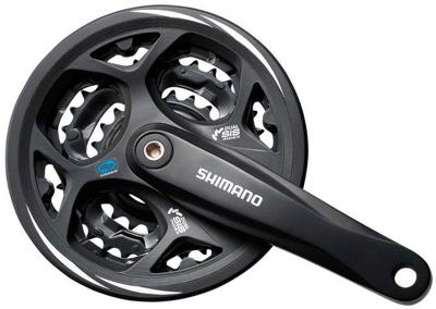 Shimano crankstel 7/8 speed altus fc-cm311 48/38/28t met kettingrand zwart