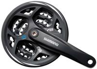 Shimano crankstel 7/8 speed altus fc-cm311 48/38/28t met kettingrand zwart - thumbnail