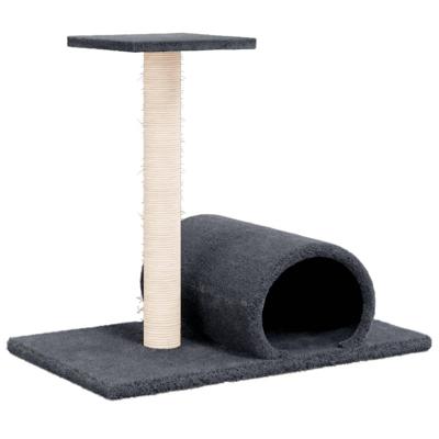 VidaXL Kattenmeubel met tunnel 60x34,5x50 cm donkergrijs VidaXL Kattenmeubel met tunnel 60x34,5x50 cm donkergrijs
