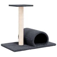 VidaXL Kattenmeubel met tunnel 60x34,5x50 cm donkergrijs - thumbnail