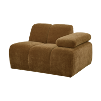 Woood Mojo 1-zits bank arm rechts ribstof Honinggeel - thumbnail