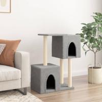 Kattenmeubel met sisal krabpalen 86 cm lichtgrijs - thumbnail