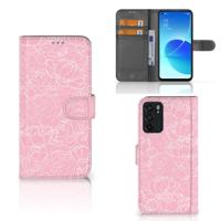 OPPO Reno6 5G Hoesje White Flowers - thumbnail
