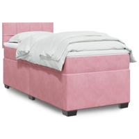 Boxspring met matras fluweel roze 80x200 cm - thumbnail