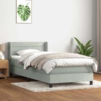 Boxspring met matras fluweel lichtgrijs 80x210 cm - thumbnail