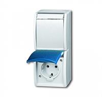 ABB 2CKA002084A0702 Geaard stopcontact IP44 Blauw-groen, Grijs-wit (RAL 7035) - thumbnail