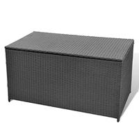 Tuinbox 120x50x60 cm poly rattan zwart - thumbnail