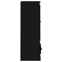 Hoge kast 36x35,5x103,5 cm bewerkt hout zwart - thumbnail