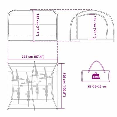 Fietstent met dak met opslag Blauw 256 x 222 x 182 cm