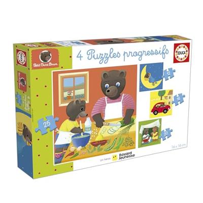 Puzzel - EDUCA - Kleine Bruine Beer: 4 progressieve puzzels voor kinderen van 12 tot 25 stukjes voor 3-jarigen Puzzel - EDUCA - Kleine Bruine Beer: 4 progressieve puzzels voor kinderen van 12 tot 25 stukjes voor 3-jarigen